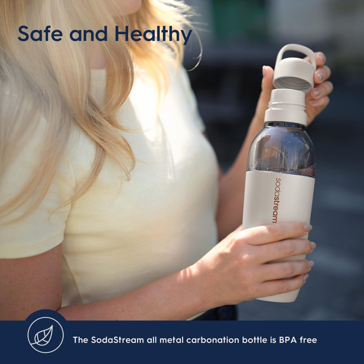 Sodastream Fizz & Go™ Easy Mix Insulated Stainless Steel Bottle Sand 23.7 oz - Image 4