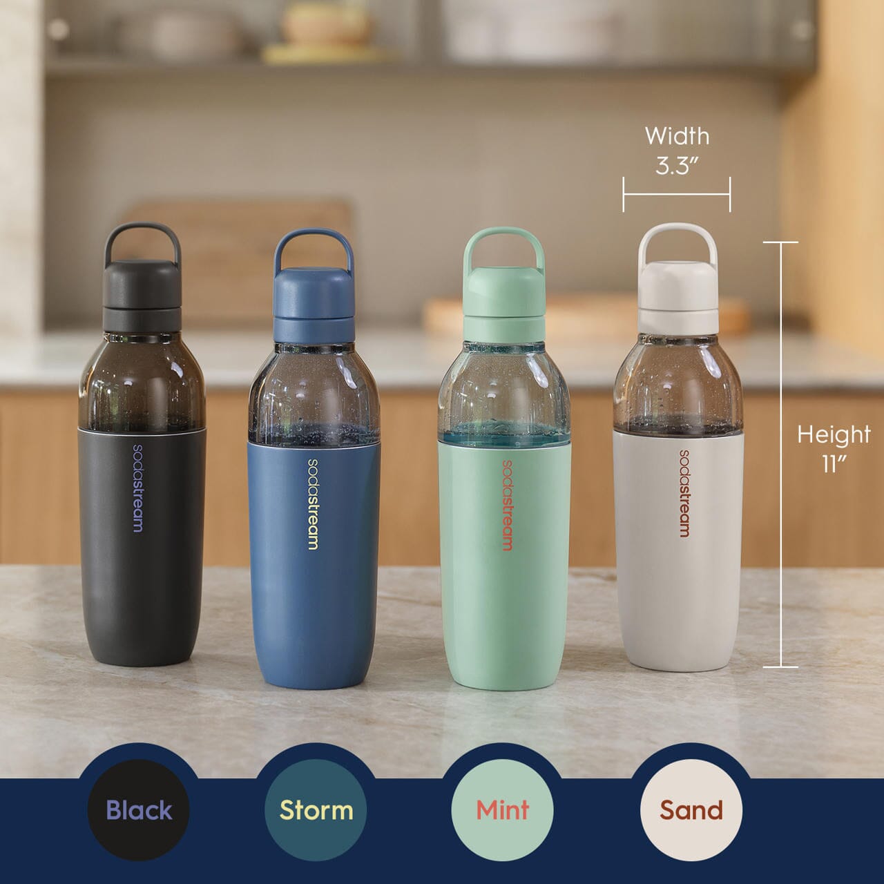 Sodastream Fizz & Go™ Easy Mix Insulated Stainless Steel Bottle Storm Blue 23.7 oz - Image 2